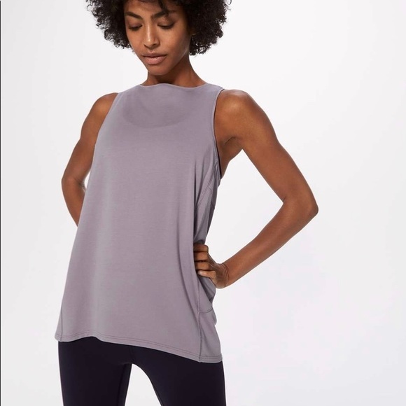 lululemon athletica Tops - Lululemon Back In Action Tank Lavender Grey Sz 10